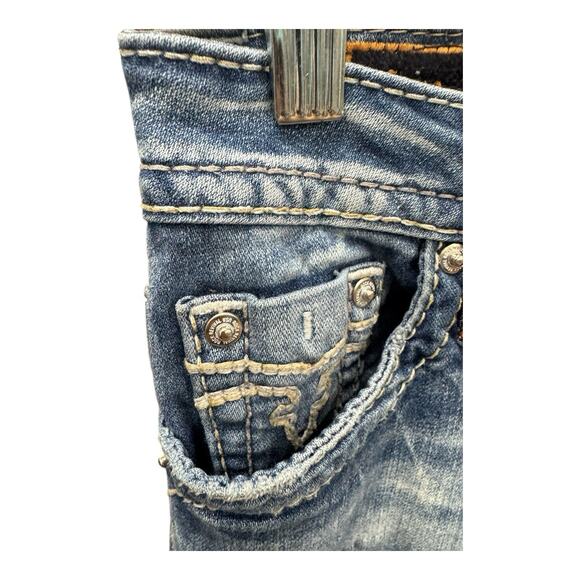 ROCK REVIVAL Women's Lang Mid-Rise Boot Jeans Size 26 Inseam 28" Distressed - Picture 2 of 12